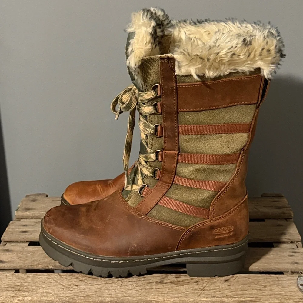 KEEN Tall Wapato Waterproof Lace Up Winter Snow boot Fisherman Core A27‎